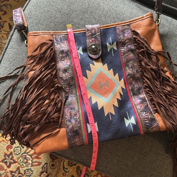 NWOT! Bohemian Fringe Faux Leather Crossbody Bag
